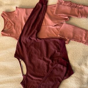 Joyfolie- Girls leggings, crop top (bralette) and open back sweater Combo - 7/8